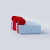Set di 2 Poltrone Outdoor Celeste, rosso