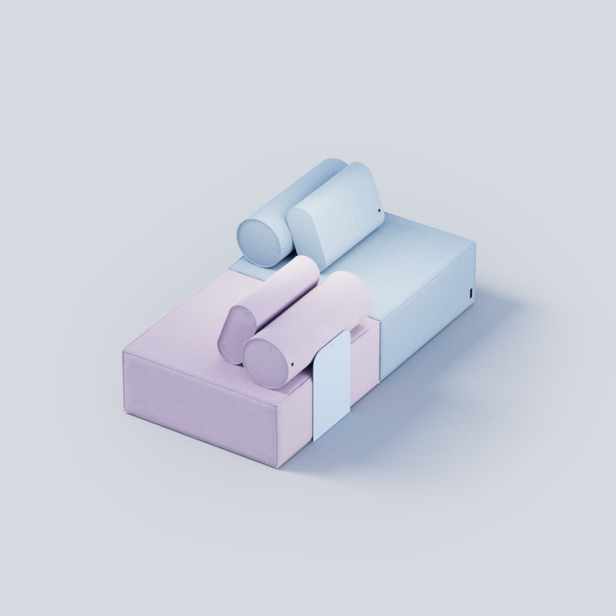 Sillones, sofá de exterior. Rosa, azul claro