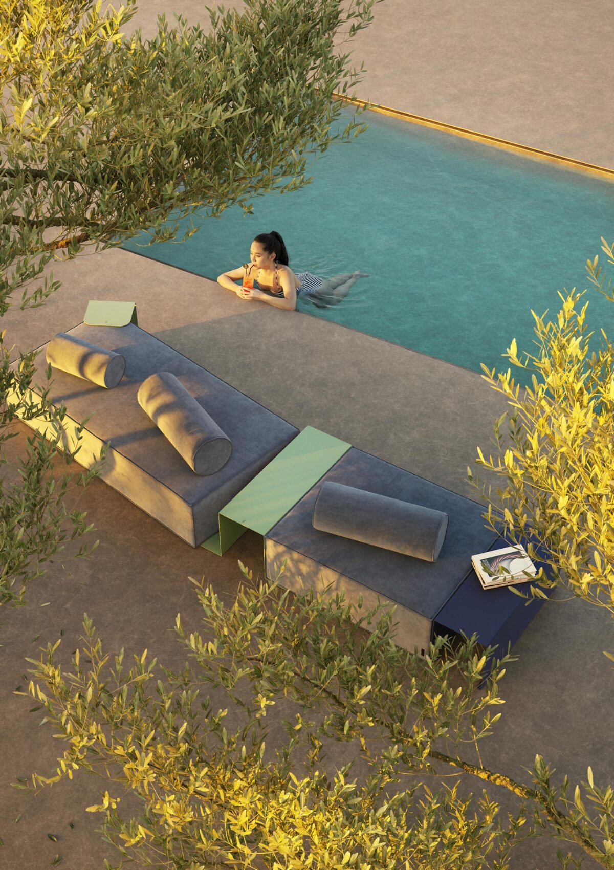 Divano modulare da esterno REEF Dynamic Island