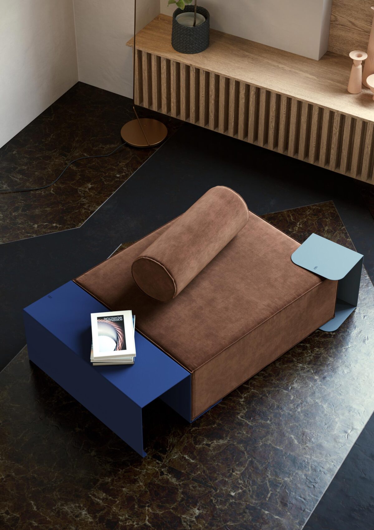 Divano di design REEF con tavolino Flap