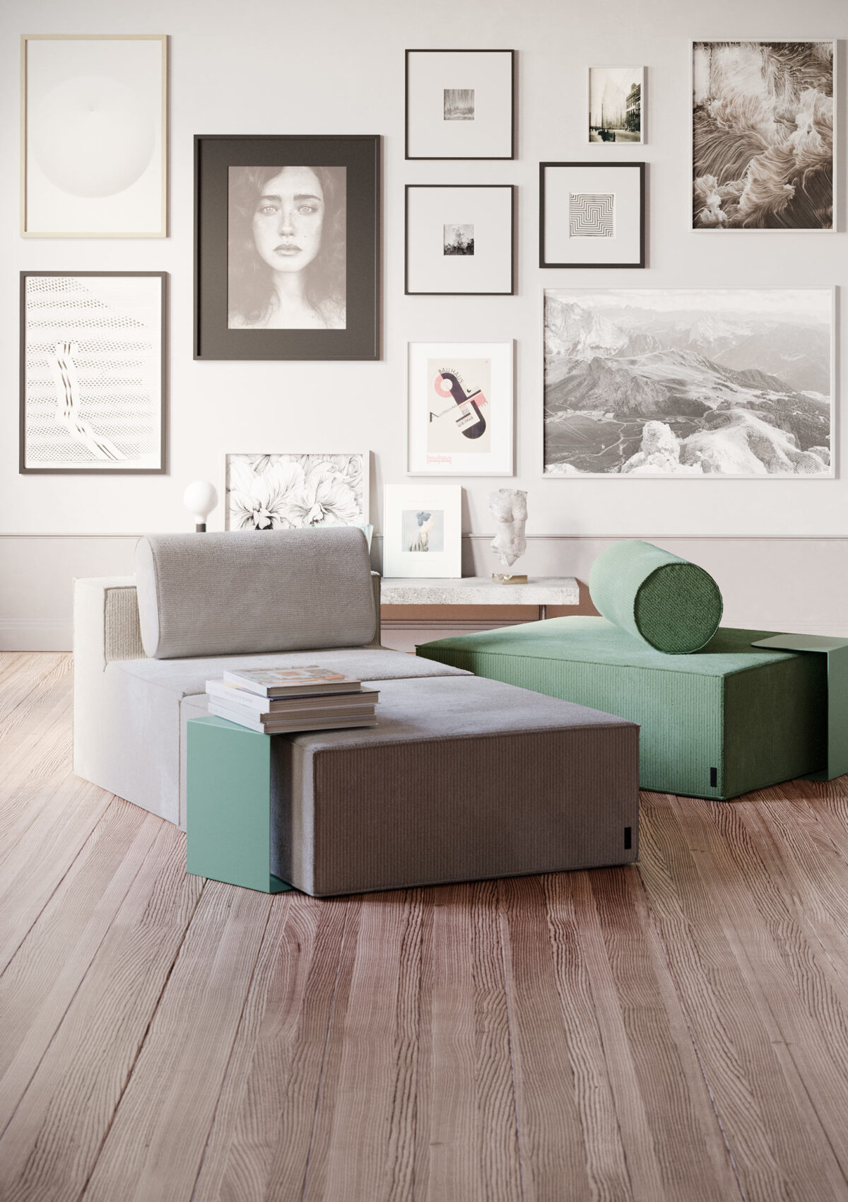 Divano a isola Reef Dynamic Island in soggiorno di design