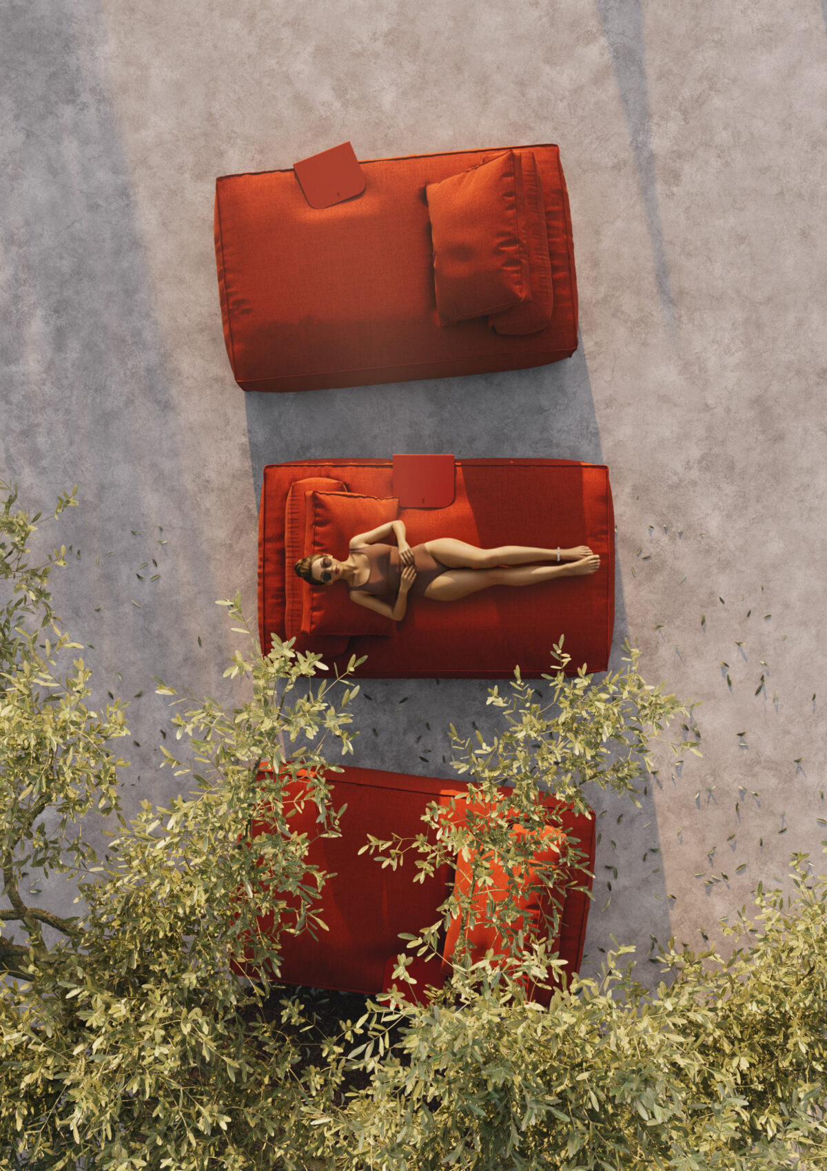 Divani modulari outdoor Reef Dynamic Island Morbido
